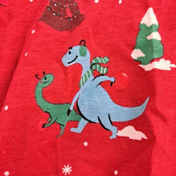 Dog Pajamas Pj's Winter Dinosaur Snow Pattern Red Green XL - Picture 4 of 7